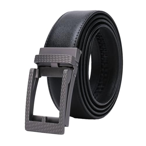 Leather Belt For Men Ratchet Belt For Mens Elegant Business Dress Automatic Buckle Belt