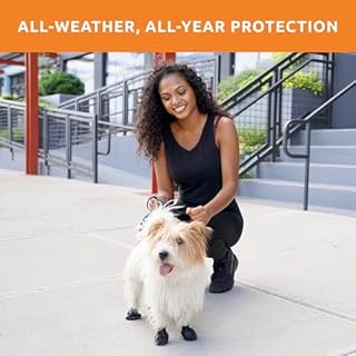 PawZ Rubber Dog Boots for Small Paws - All-Weather Waterproof Dog Shoes, Anti-Slip Traction for Rain, Snow, Mud & Hot Pavement - Pull-On Dog Booties, Black - X-Small (1.5"-2") - Pack of 12