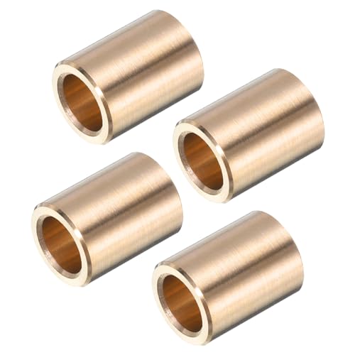 uxcell 4pcs Sleeve Bearings 1/4' Bore x 3/8' OD x 1/2' Length Self-Lubricating Brass Bushing