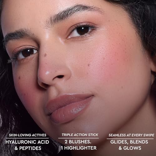 Image of Kiro Glow On The Go 3-in-1 Blush & Highlighter - Sundowner Spritz, 3.5ml | Infused with Hyaluronic Acid & Peptides, Clean, Vegan, Hydrating Formula
