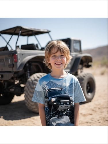 Image of Boys 4th of July Shirt American Flag Tshirt for Kids USA Flag Outfits Toddler Patriotic Tee Monster Truck Top T-Shirt 3-10T