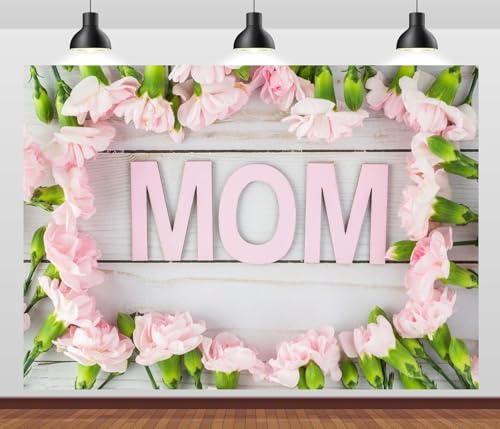 Fondo fotográfico rosa 7x5 ft para Día de la Madre miniatura 3