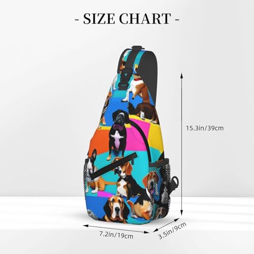 Mochila cruzada MYPIKY con estampado de Beagle para deporte y senderismo miniatura 3