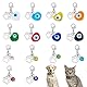 DELORIGIN 14 Stück Herz Anhänger Mit Bösem Blick Für Halsband Für Katzen Und Hunde Glasierte Legierung Anhänger Zum Anklipsen Hundepfoten Halskette Für Haustierwelpen Halsband Tasche Schlüsselbund