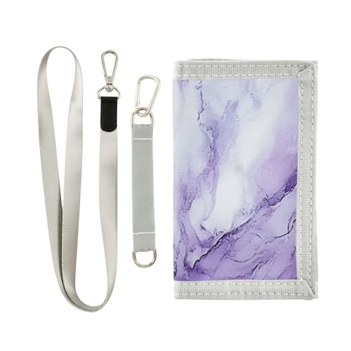 FOLIOSA Kids Wallet for Boys Girls Pale Marble Print Youth Wallet with Zipper Pocket Card Holders, Novelty Wallet 4.9×2.9 in