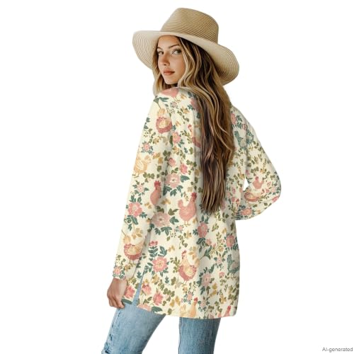 Image of Cardigan Sweaters for Women Long Sleeve Cardigan Soft Drape Open Front Fall Dusters V-Neck Jackets Dressy Loose Coat