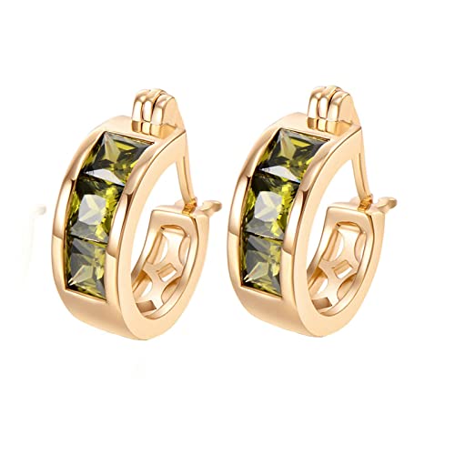 Boucles d'oreilles créoles Or 9K améthyste Feng Shui, cadeau idéal femmes
