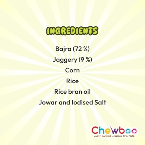 Image of Chewboo Bajra Millet Shells for Kids | High Fibre Breakfast Cereal & Snack | Made with 72% Bajra & Jaggery | No Refined Sugar | 400g