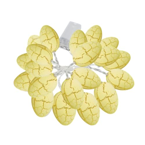 Guirnalda de luces de Pascua, 9.8 pies, 20 LED, iluminación decorativa para interiores alimentada por pilas con patrón agrietado para fiestas y celebraciones
