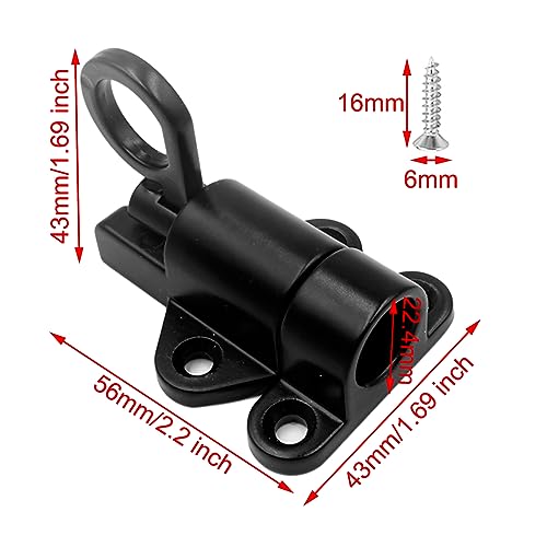SyiXute 4 Pcs Door Spring Bolt,Aluminum Alloy Gate Latch Bounce Lock,Automatic Locking Door Latches,Door Locks with Screws for Shed Doors Gates and Outhouse Doors (Black) - Image 2