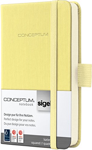Sigel CO589 - Cuaderno (tapa dura, A7, cuadriculado), amarillo liso