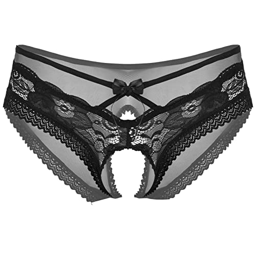 Men's Sissy Panties Lingerie Lace Bowknot Briefs Pouch Underwear Hipster Crossdress Panties