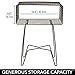 mDesign Modern Industrial Side Table with Storage Shelf, 2-Tier Metal Minimal End Table, Metallic Caged Grid - Accent Furniture for Living Room, Bedroom, Office, Dorm, Concerto Collection, Bronze