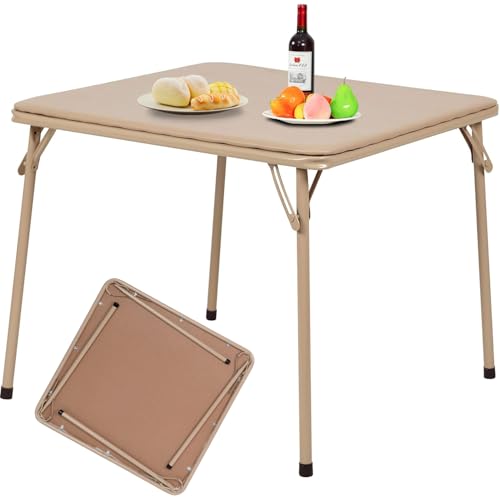 FurnitureR Square Folding Table, 33.9