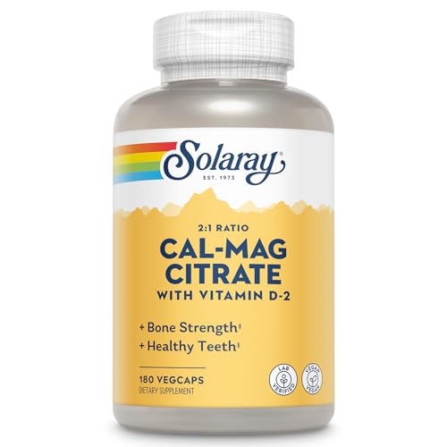 SOLARAY Calcium Magnesium Citrate 2 to 1 Ratio 180 VegCaps