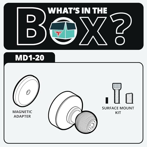 Image of Tackform Magnetic CB Radio Mic Holder - Only Compatible with Midland MXT275 and MXT575 GMRS Radios | Aluminum 20mm Ball | Neodymium Magnets | Single Handed Operation