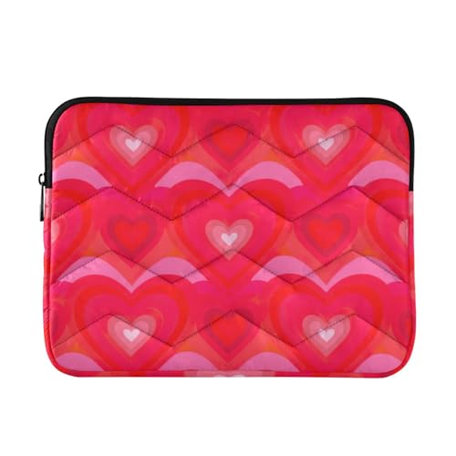 Funda para portátil de 15 pulgadas color Retro Hearts Rojo miniatura 1