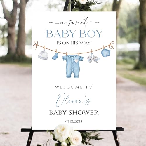 Personalized Baby Shower Welcome Sign, Boy Baby Shower Welcome Sign, A Sweet Baby Boy Is On His Way...