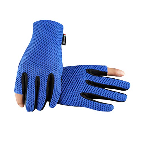 Lioobo 1 par de luvas de dedo com corte antiderrapante antiderrapante luvas de pesca esportiva para