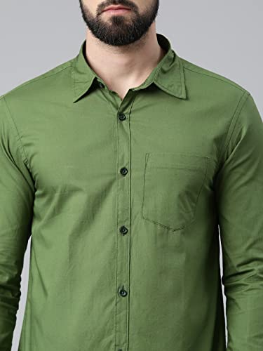 Image of THE SOUL PATROL Men's Casual Regular Fit Full Sleeve Premium Cotton Button-Down Shirt with Single Patch Pocket - Stylish, Classic, Comfortable, and Elegant for Everyday Wear