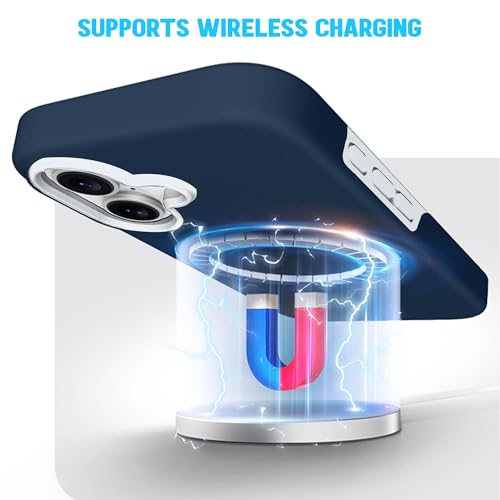 Image of Kratos Soft Silicone Case Cover Compatible with iPhone 16 - Everyday Comfort Protection, Wireless Magnetic Charging Case with Raised Edge Camera & Screen Protection, Shock-Resistant Design