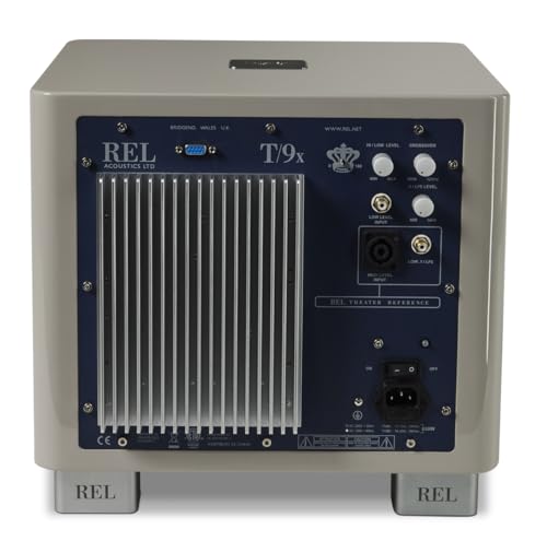 Image of REL T /9x 10-Inch Powered Subwoofer - Sealed Design with Class AB Amplifier, RCA Inputs, and Deep Bass for HiFi Stereo Systems, Home Theater, and Surround Sound - High Gloss Grey Finish