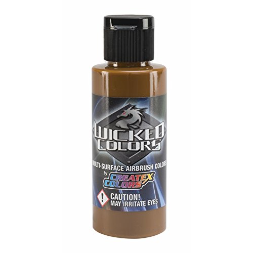 Createx Wicked Colors W065 Detail YEllow Ochre 2oz. water-based universal airbrush paint. by SprayGunner