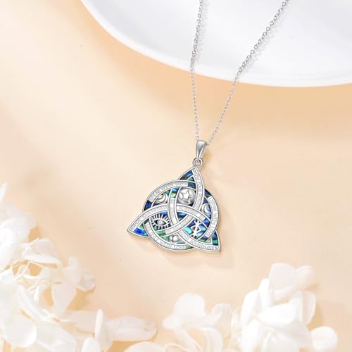 Witch Knot/Trinity/Triple Moon Necklace S925 Sterling Silver Protection Jewelry Gifts for Women2