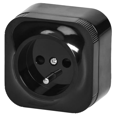 Miratic Enchufe Doble 2x2 +Tierra Negro