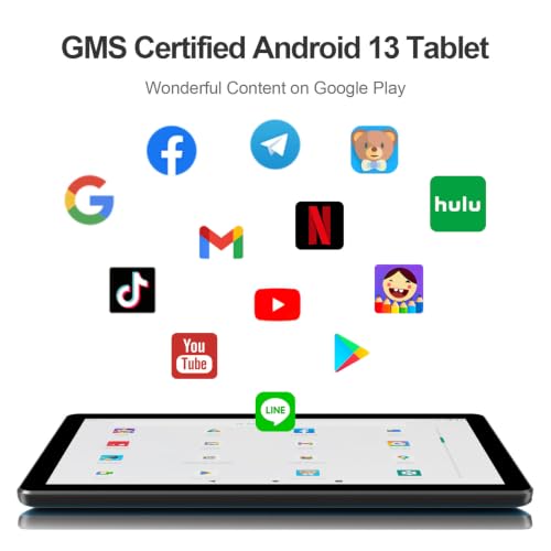 Image of Android Tablet 10 Inch, 3GB RAM 64GB Storage, Dual Camera 8.0MP, GMS Certified, Dual Speakers, HD Touch Screen, 6000mAh Battery, WiFi, Bluetooth - Blue