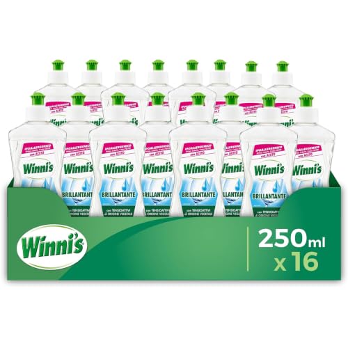 Winni's Additivo Brillantante Lavastoviglie Limone, 250 ml x 16