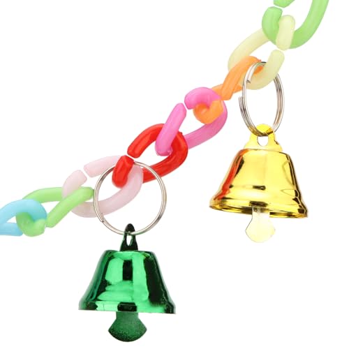 Image of Hypeety Parrot Chew Toys Swing Colorful Bells Chandelier Bird Hanging Toy Parrot Cage Craft Toys Cages African Grey Conure Cockatiel Swing Bell