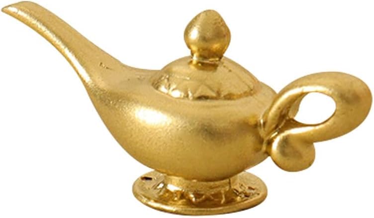 Gold 1/12 Miniature Aladdin Genie Lamp Decoration, Genie Lamp, Dollhouse Accessories, Miniature Scene Model