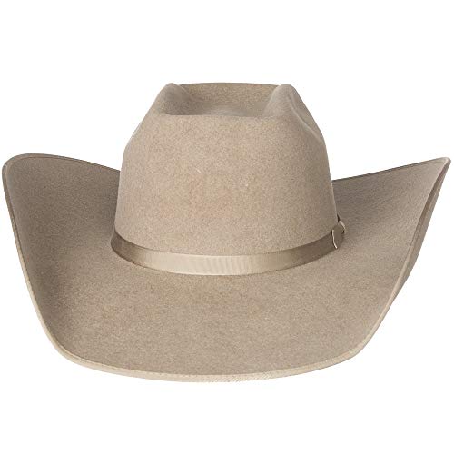 7X Ash/Natural Bound Edge Open Crown 4-1/2" Brim Natural Band Felt Cowboy Hat2