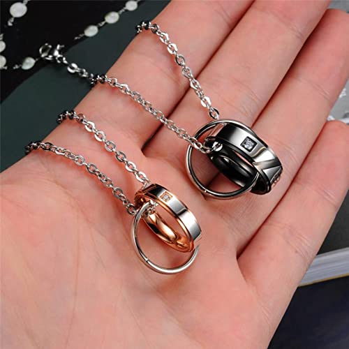 Pendentif couple lune en or et acier le cadeau idéal