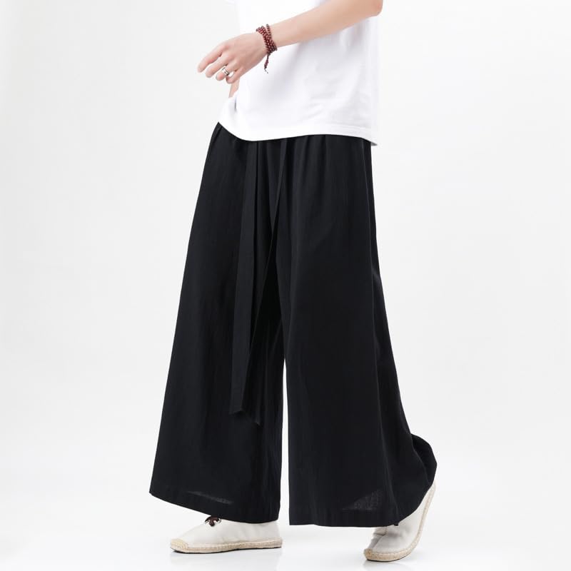 GUOYUXIAO Men's Pants Summer Cotton Linen Large Size Loose Trouser4