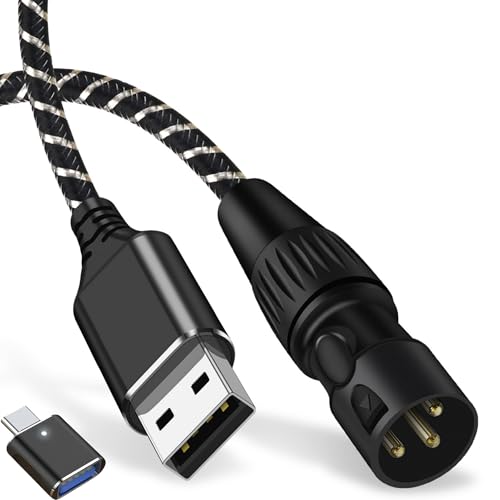 USB to XLR Cable,6.6 FT XLR to USB Audio Converter Cable, Type C to XLR Male Output Stereo Audio Cord for Amplifier, Speaker, Mixer Console ect