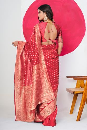 Image of Subham Saree for Woman Silk Cotton Kanjivaram | Soft Daily Wear Golden Zari Sari with Jacquard Blouse Piece