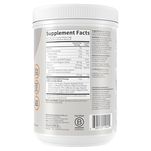 Garden of Life Sport Organic Plant-Based Energy + Focus Powder, 30 Servings - image 6