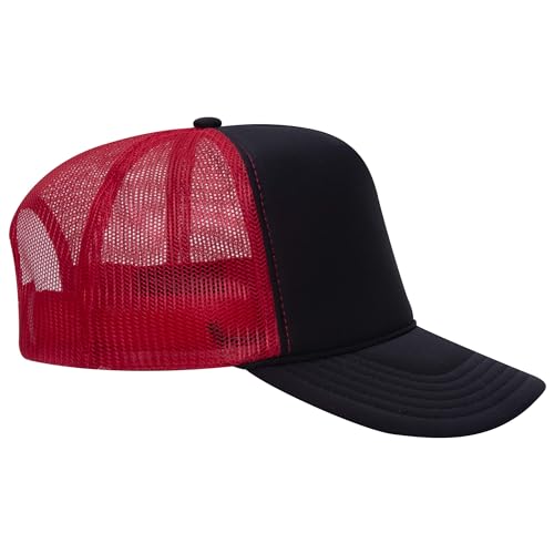 Image of OTTO Polyester Foam Front 5 Panel High Crown Mesh Back Trucker Hats in 97, Bulk, Wholesale