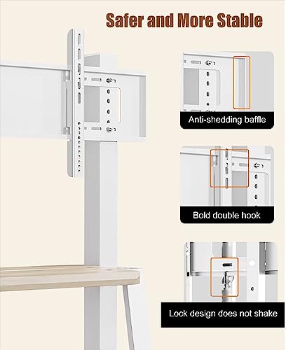 Soporte móvil ajustable para TV 32-75 pulgadas blanco miniatura 7