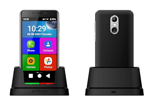 Cellulare per anziani 4G, Smartphone Artfone Smart_500, Senior, Pulsante SOS, Icone Grandi, Base di Ricarica, Modalità Semplice, Volume Alto, Batteria 2550 mAh (SMART-500-2025-4G)