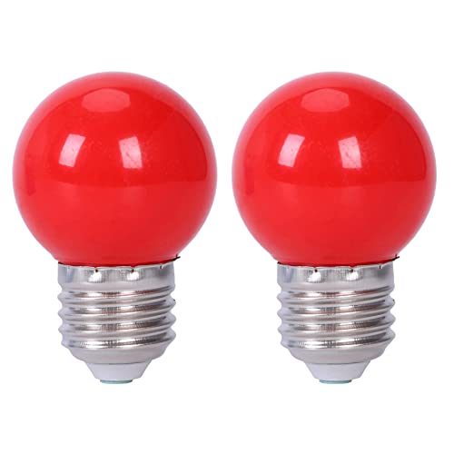 rieder 2 bombillas E27 3 W 6 SMD LED de bajo consumo, 110 – 240 V CA, color rojo