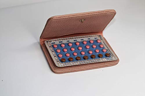 Birth Control Pill Case/Wallet - Navy Blue - Cute and Discreet 4\" x 3\"