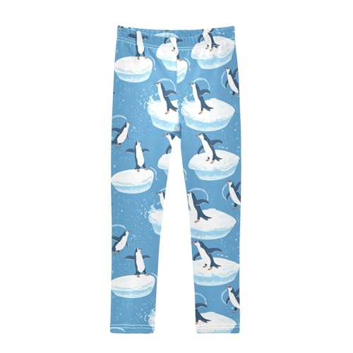 Penguin Animal Cartoon Ice Girls Casual Leggings for Kids Printed Long Pant Bottoms Stretch and Soft