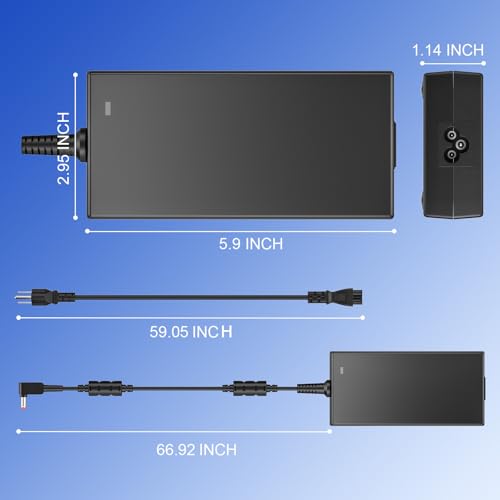 Image of 180W Laptop Charger for MSI Gaming,Super Fast Charging Power Cord Supply | for MSI Gaming Laptop GF63 GF65 Thin GS63 GS65 GF75 GS73 GS75 Stealth, Razer Blade 15, Gigabyte G5 G6, 5.5x2.5mm AC Adapter