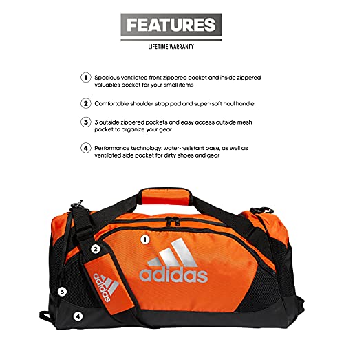 adidas Team Issue II Medium Duffel Bag, Team Orange