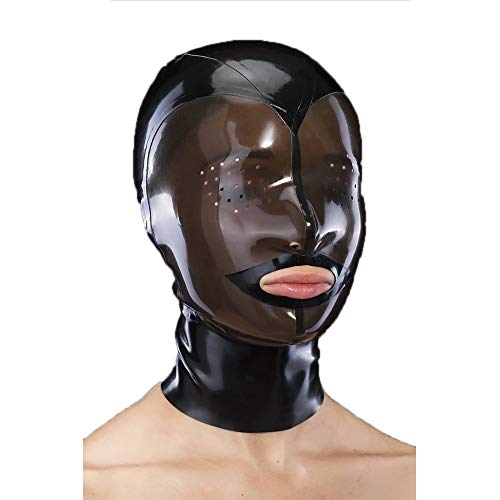 Máscara realista de látex negra para eventos de cosplay y combinaciones de catsuit unisex