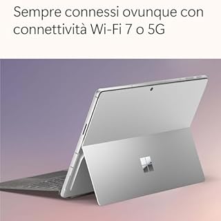 Microsoft Surface Pro 5G Copilot+ PC, 13” OLED Touchscreen, Snapdragon X Plus, 16GB RAM, 256GB SSD, 5G Modello 11esima Edizione, Platino