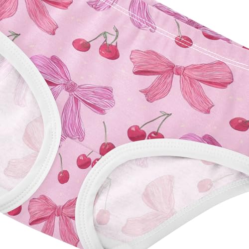 Wusikd Pink Bows Cherries Girls' Underwear Cotton Girls Briefs Soft Toddler Underwear 2T4